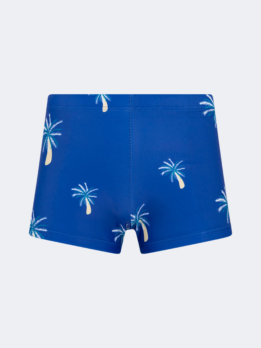 Oil And Gaz Stretchy Kids-Boys Beach Swim Short Dark Blue