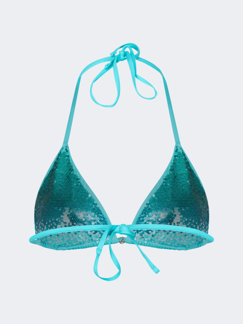 Oil And Gaz Shimmering Women Beach Bra Mint
