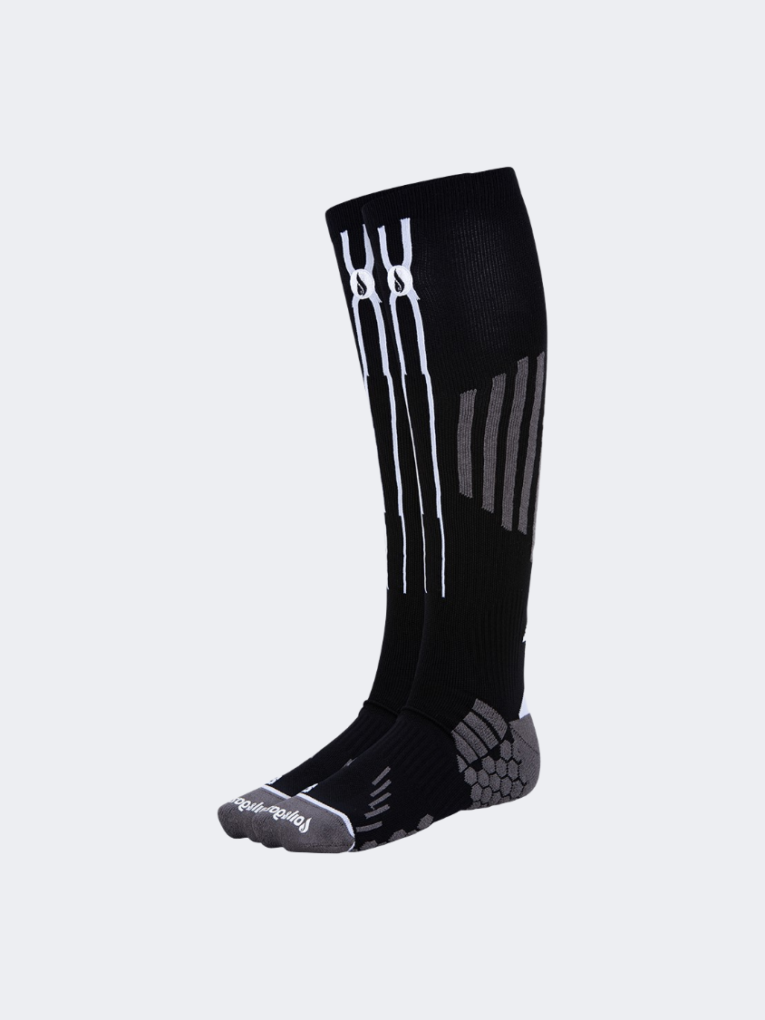 Oil And Gaz Warm Unisex Football Over The Calf Socks Black/Grey