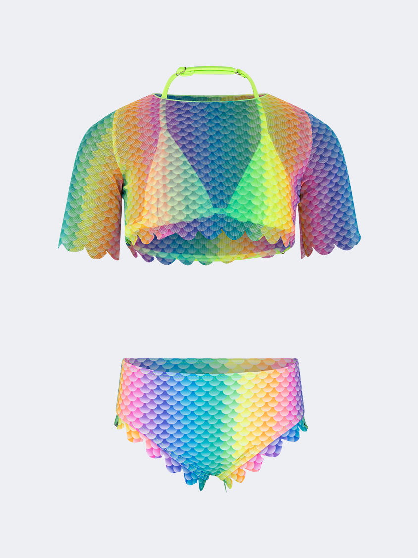 Oil And Gaz Soft Kids-Girls Beach Bikini Set Green