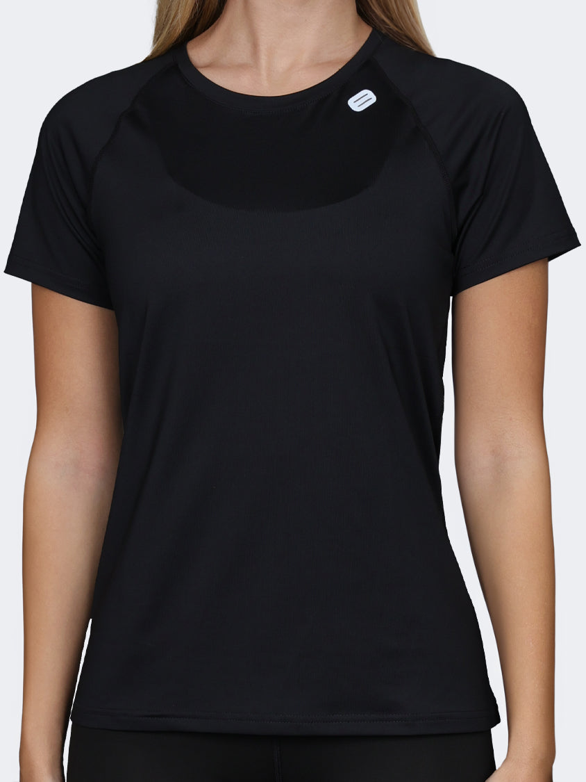 Oil And Gaz Round Neck Women Fitness T-Shirt Black