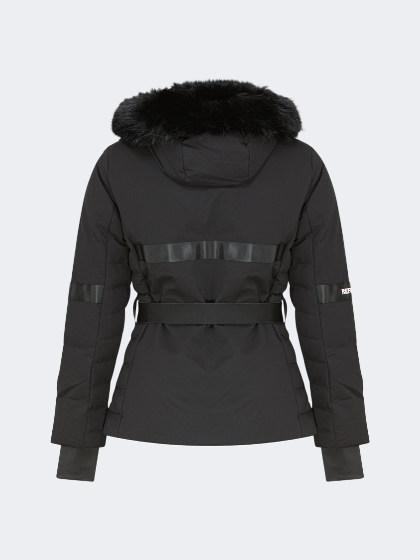 Oil&amp;Gaz Breathable Women Ski Jacket Black+White+Gun