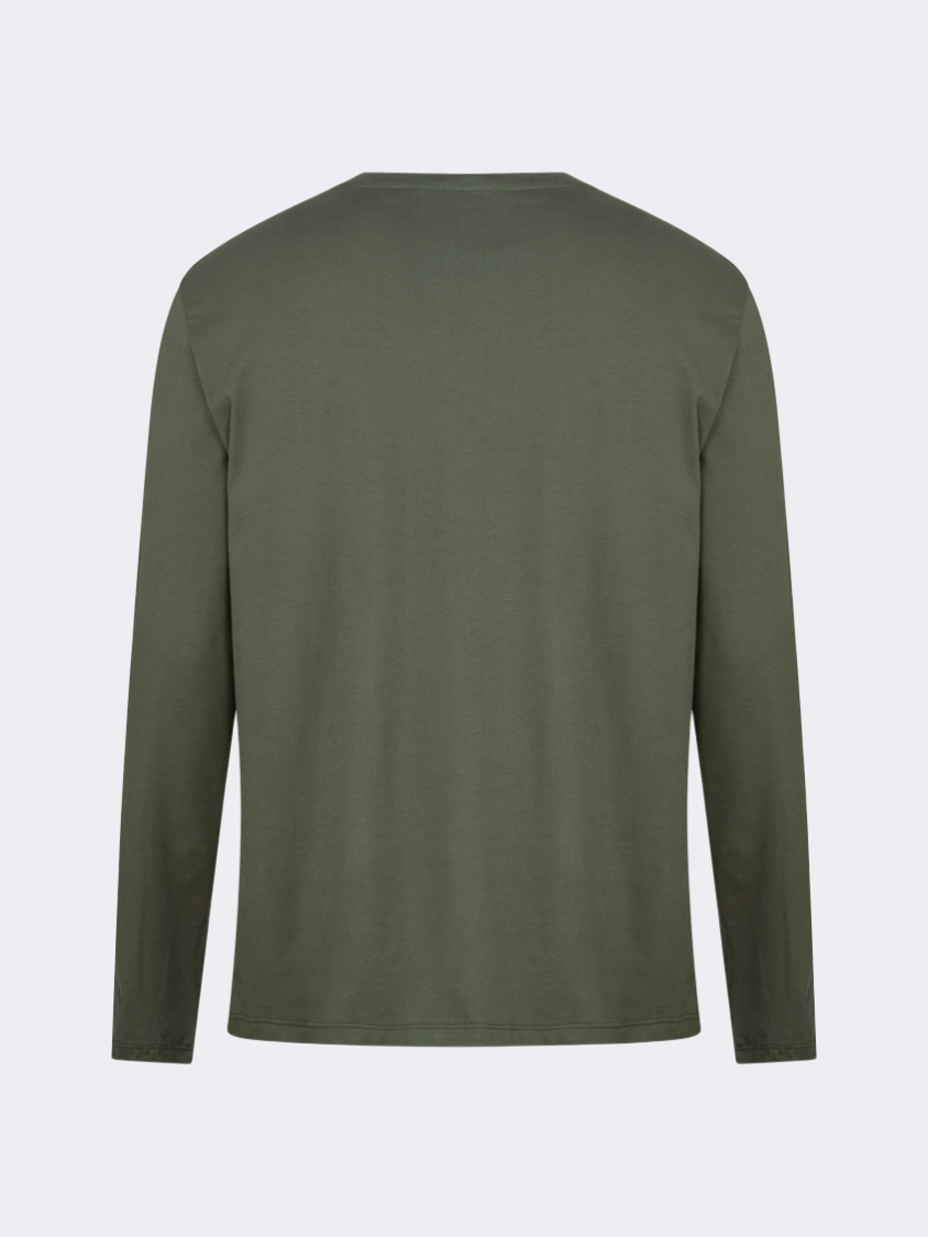 Oil And Gaz Big Size Men Lifestyle Long Sleeve Olive