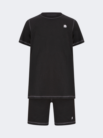 Oil&amp;Gaz Trendy Women Lifestyle Set Short+T-Shirt Black