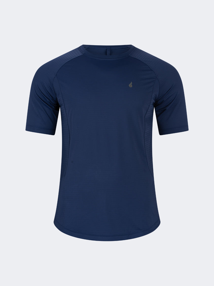Oil And Gaz Comfortable Men Training T-Shirt R-Neck Navy
