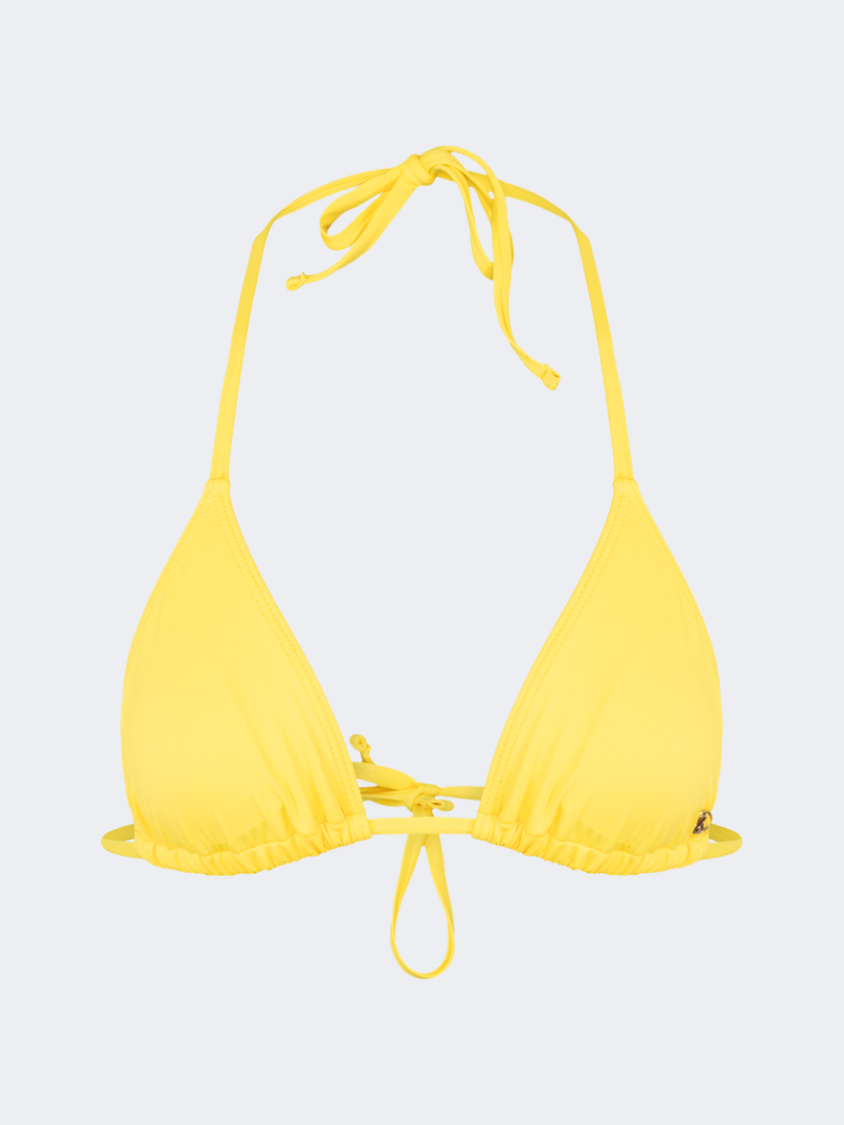 Oil And Gaz Comfortable Women Beach Triangle Bra Yellow