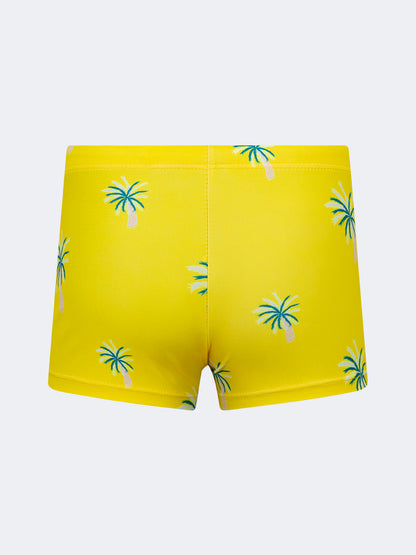 Oil And Gaz Stretchy Kids-Boys Beach Swim Short Yellow