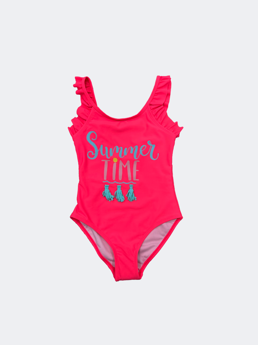 Oil And Gaz Charming And Stylish Kids Girls Beach Monokini Fuschia