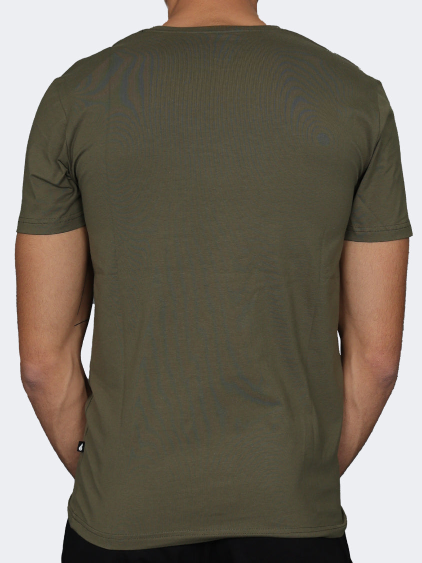 Oil And Gaz Round Neck Men Lifestyle T-Shirt Olive