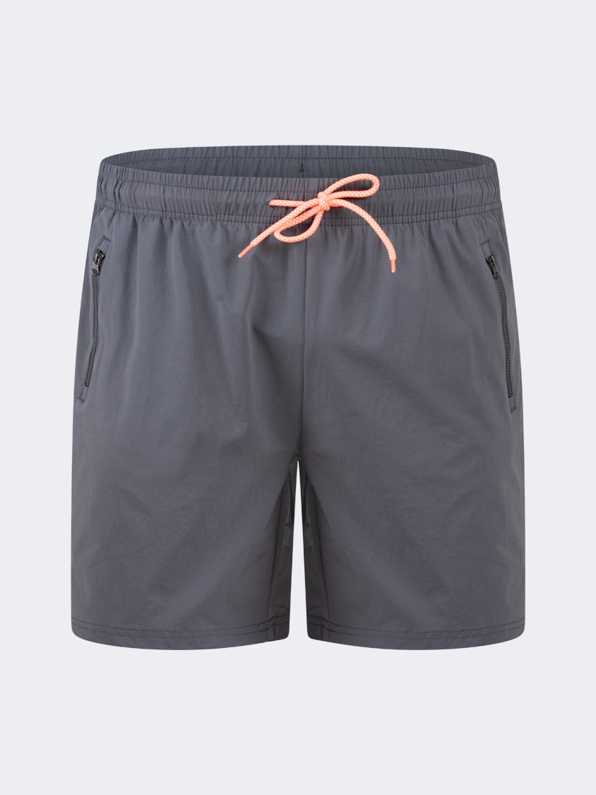 Oil And Gaz Breathable Men Beach  Swim Short Grey