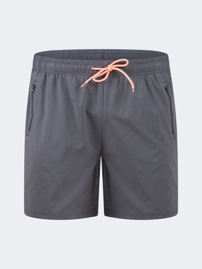 Oil And Gaz Breathable Men Beach  Swim Short Grey