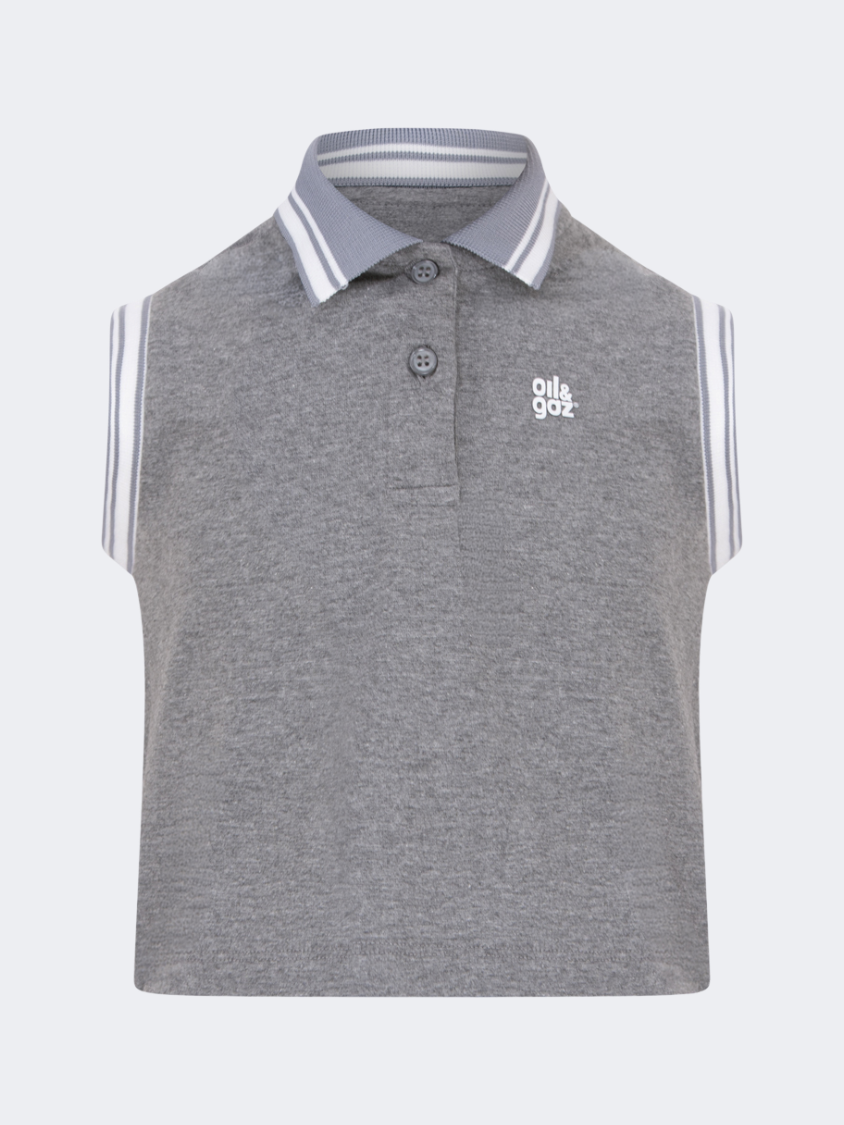 Oil&amp;Gaz Breathable Kids-Girls Lifestyle Tank Grey