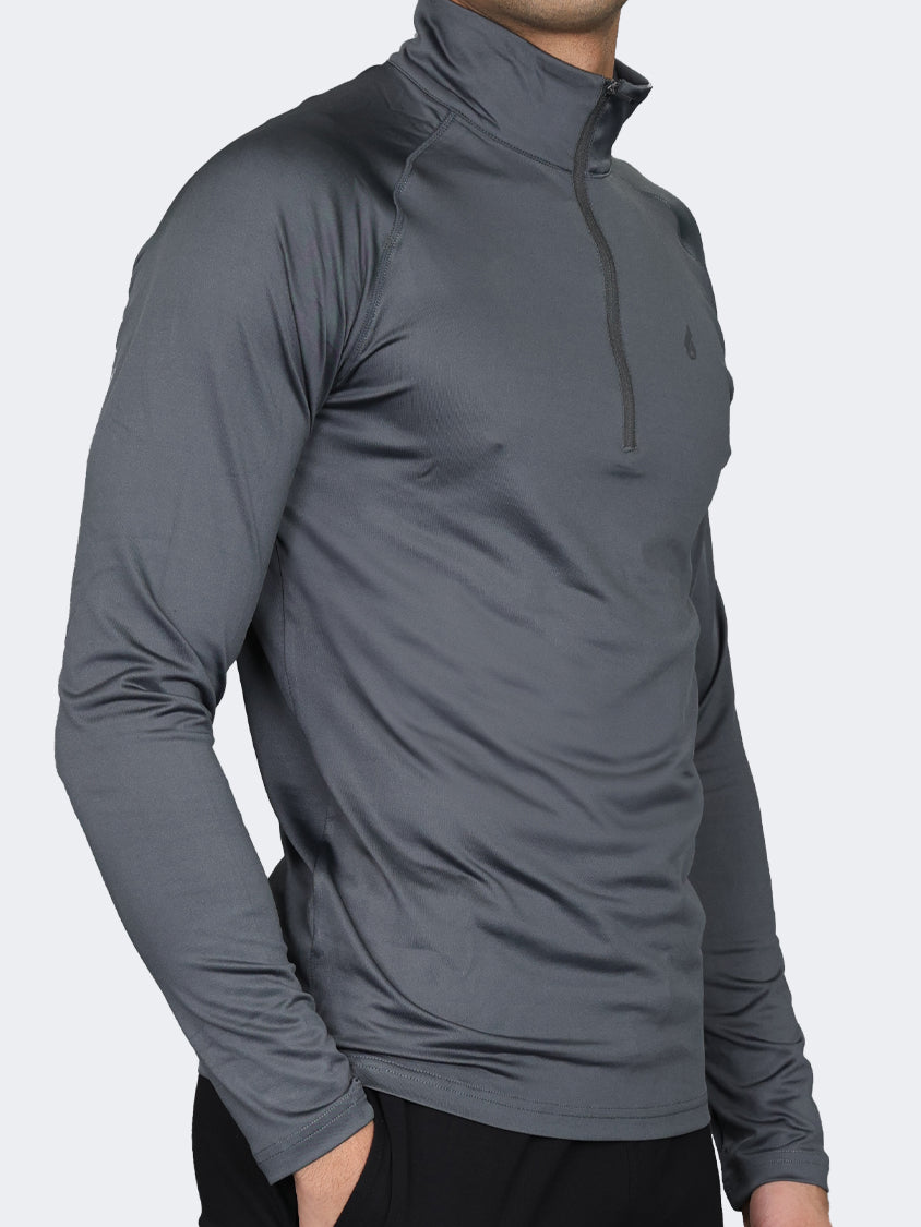 Oil And Gaz Zip Men Fitness Long Sleeve Anthracite