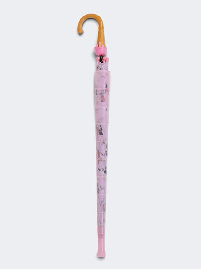 Oil&amp;Gaz Printed Women Lifestyle Stick Umbrella Pink