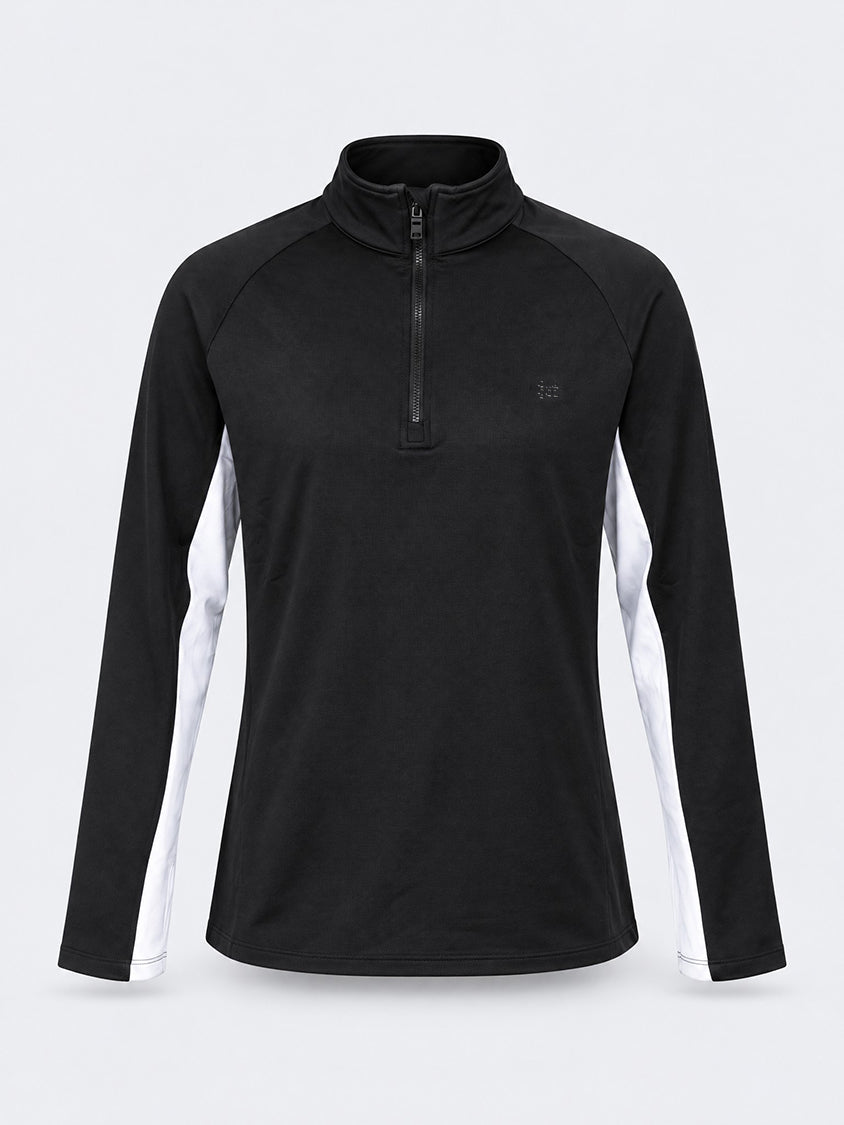 Oil &amp; Gaz Functional Unisex Lifestyle Tech Fleece 1/4 Zip Black/White