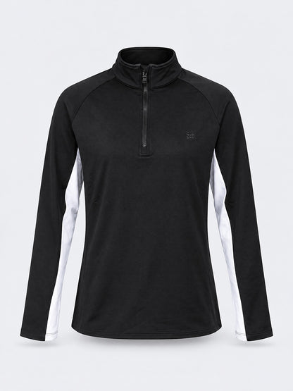 Oil &amp; Gaz Functional Unisex Lifestyle Tech Fleece 1/4 Zip Black/White