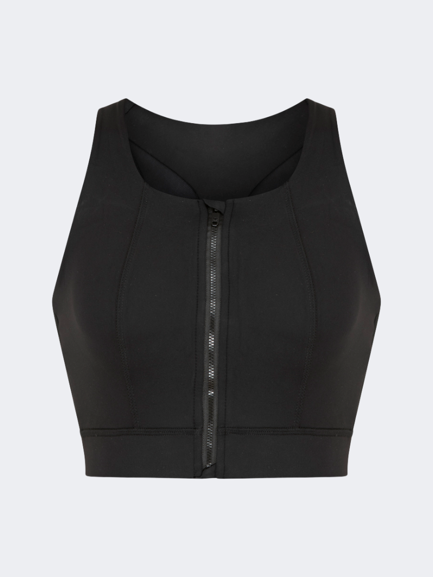 Oil&amp;Gaz Open Back Women Training Longline Bra Black