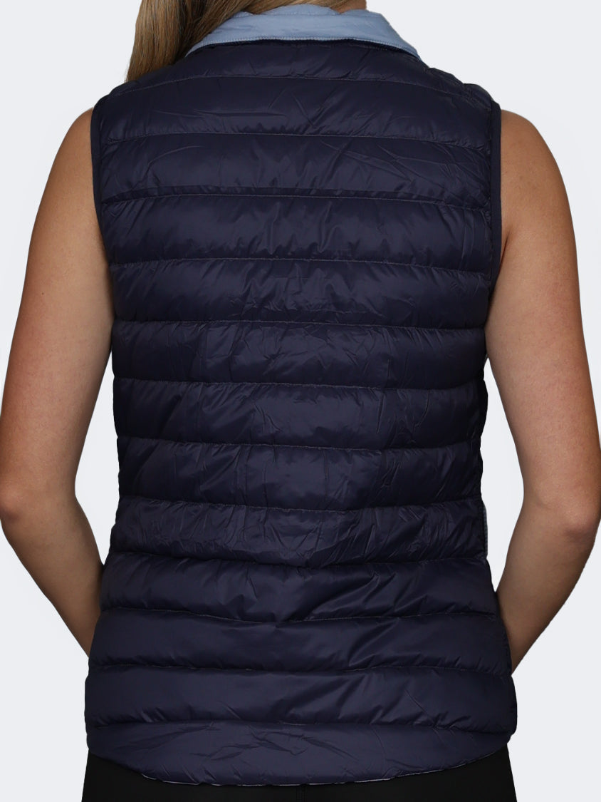 Oil And Gaz Reversible Down Women Lifestyle Vest Navy/Light Blue