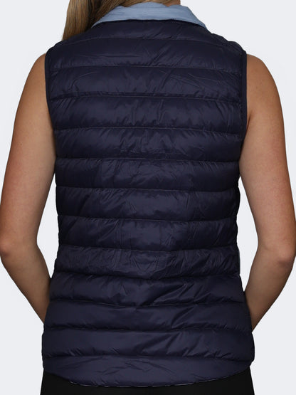 Oil And Gaz Reversible Down Women Lifestyle Vest Navy/Light Blue