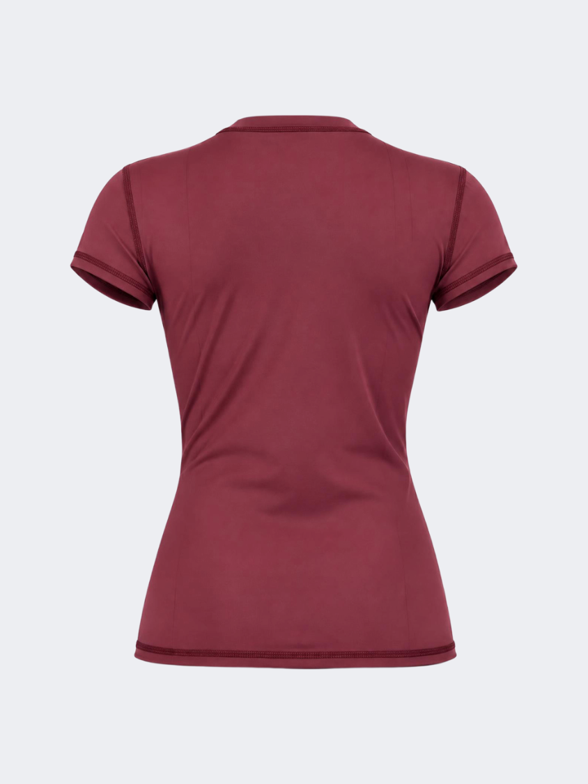 Oil &amp; Gaz Comfortable Women Lifestyle Crew Neck T-Shirt Burgundy