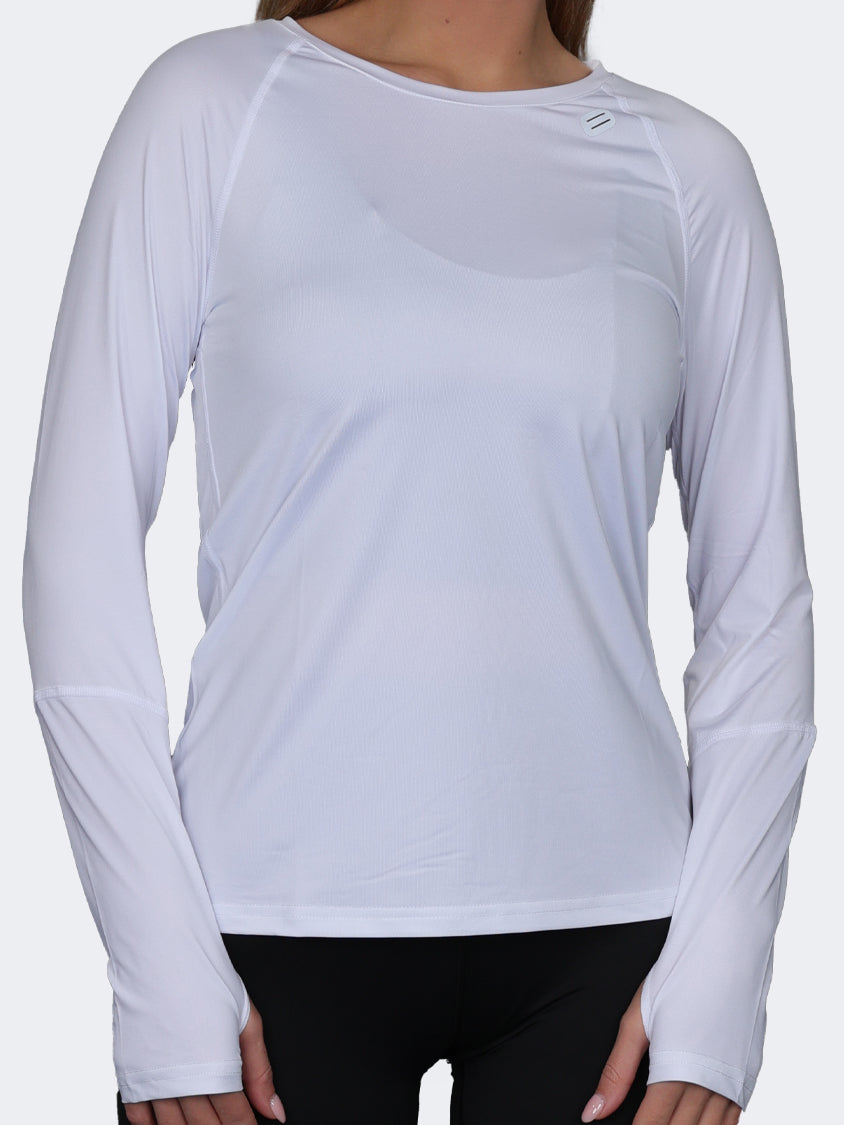 Oil And Gaz Round Neck Women Fitness Long Sleeve White