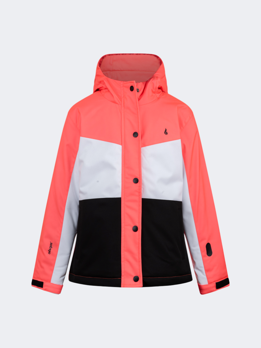 Oil&Gaz Comfortable Kids-Girls Skiing Ski Jacket Pink/White/Black