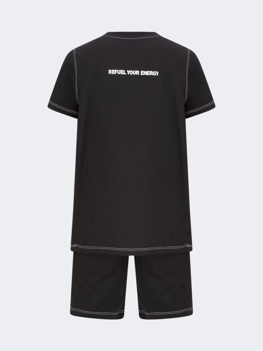 Oil&amp;Gaz Trendy Women Lifestyle Set Short+T-Shirt Black