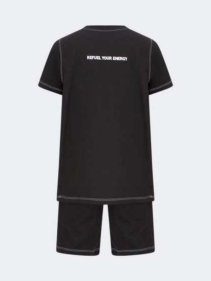 Oil&amp;Gaz Trendy Women Lifestyle Set Short+T-Shirt Black