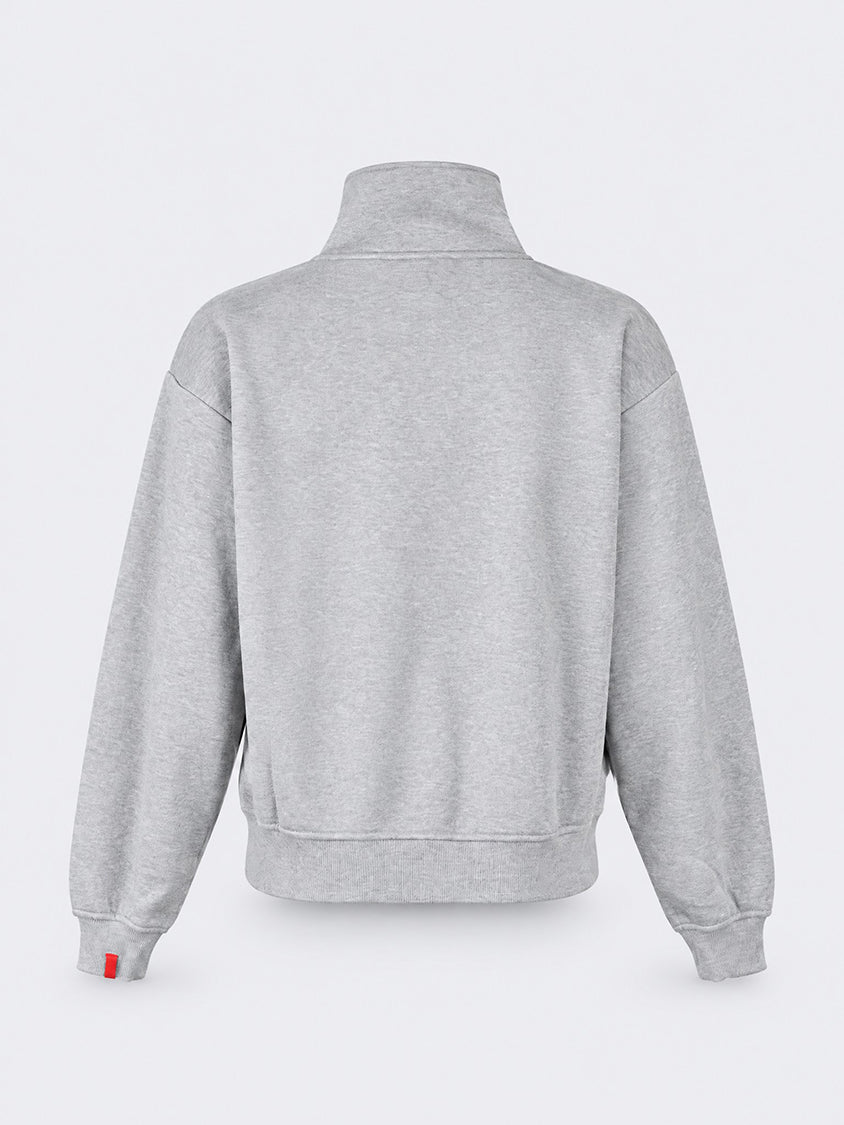 Oil &amp; Gaz Cozy Women Lifestyle  1/2 Zip Pullover Grey