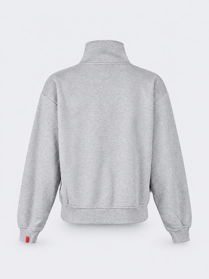 Oil &amp; Gaz Cozy Women Lifestyle  1/2 Zip Pullover Grey