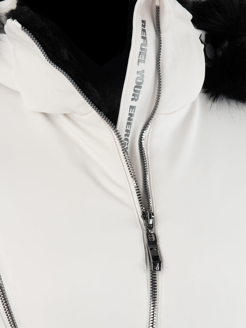 Oil And Gaz Comfortable Women Skiing Jacket White/Black/Gun