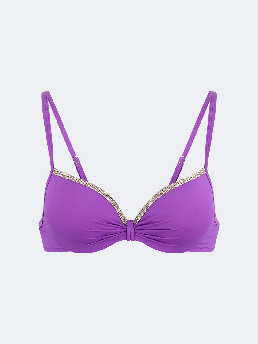 Oil And Gaz Stylish Women Beach Shelf Bra Purple