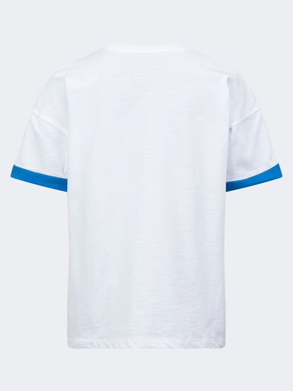 Oil And Gaz Round Neck Kids-Boys Lifestyle T-Shirt White/Blue