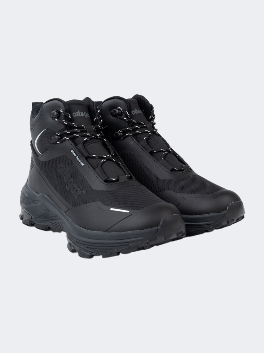 Oil &amp; Gaz Water-Resistant Unisex Hiking Mid-Cut Hiking Shoes Black