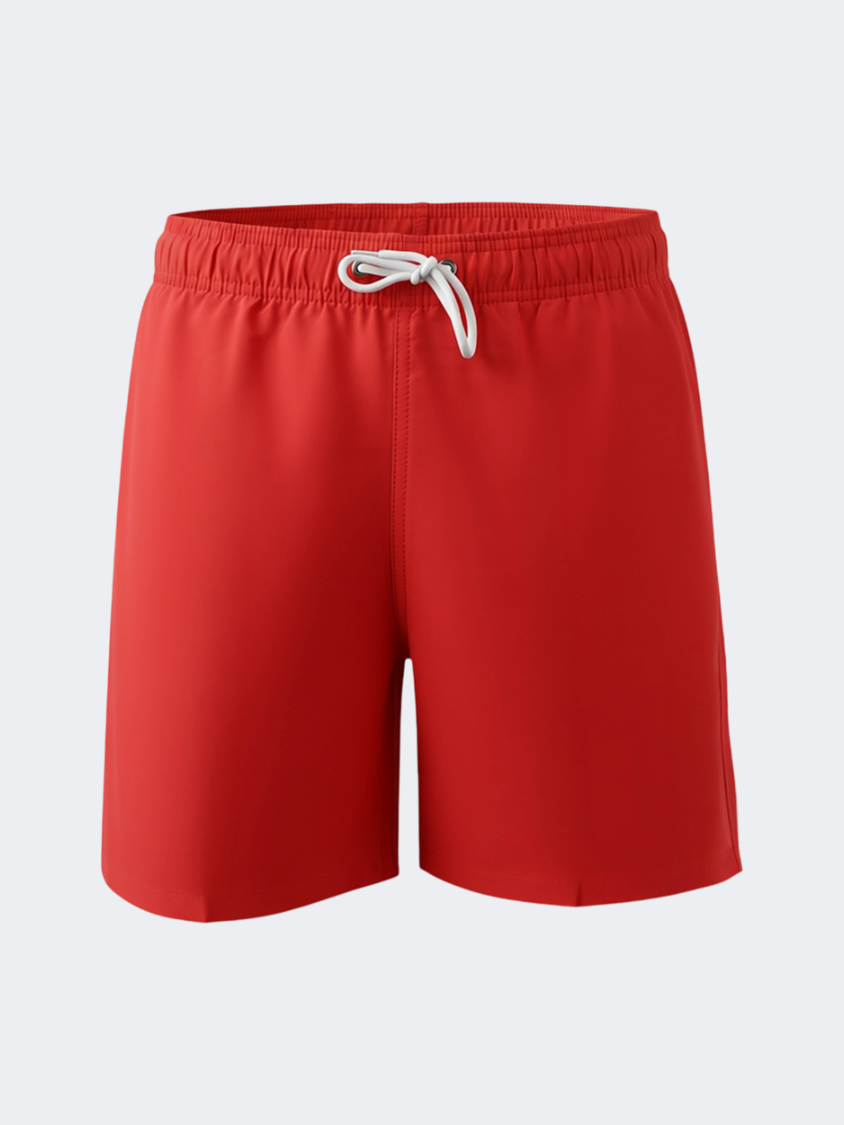 Oil &amp; Gaz Breathable Men Beach Solid Swim Short Red