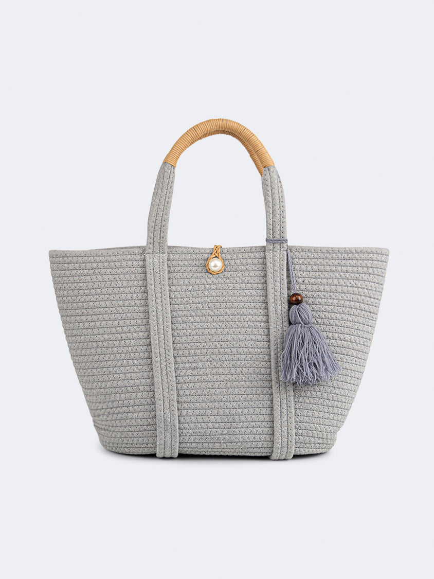 Oil And Gaz Chic Women Beach Bag Grey