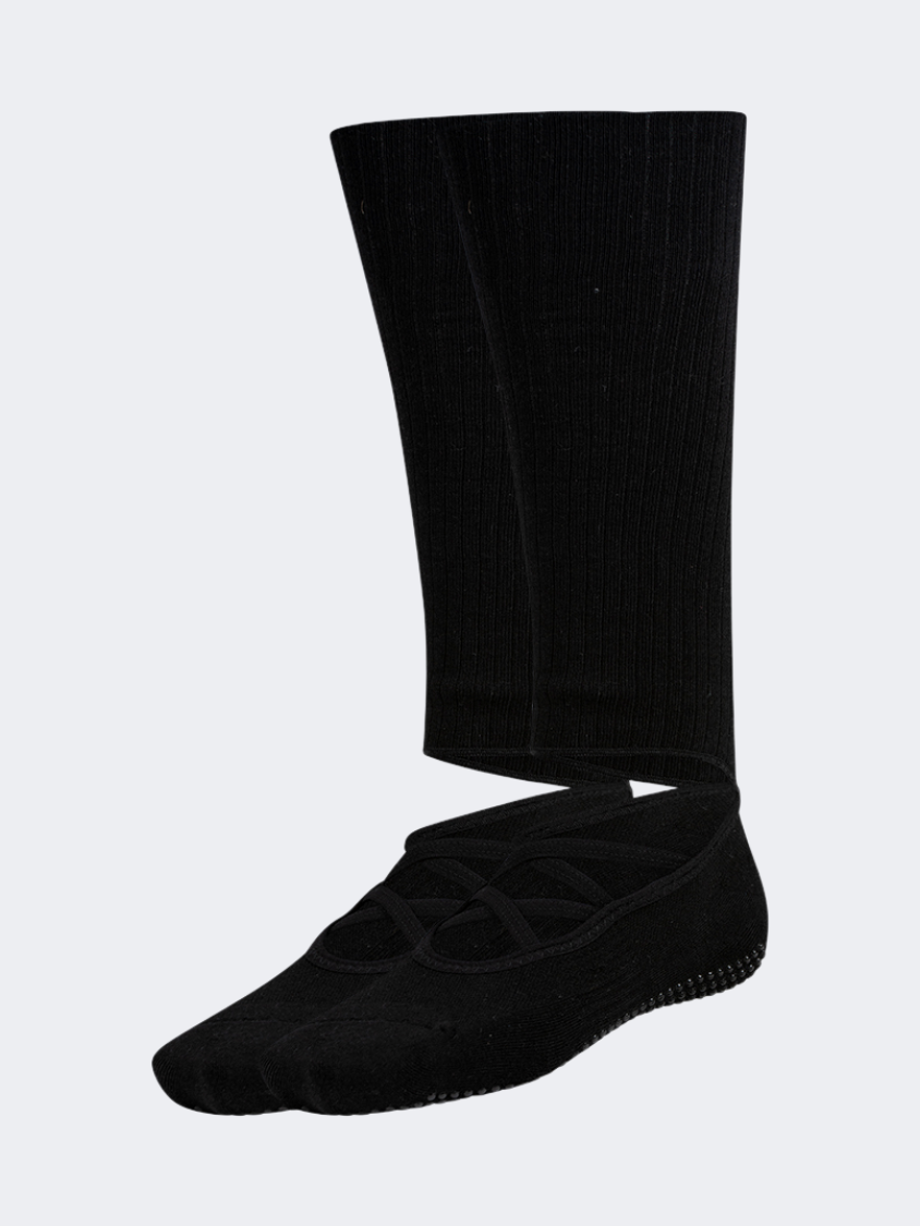 Oil And Gaz Comfy Women Pilates Socks Black