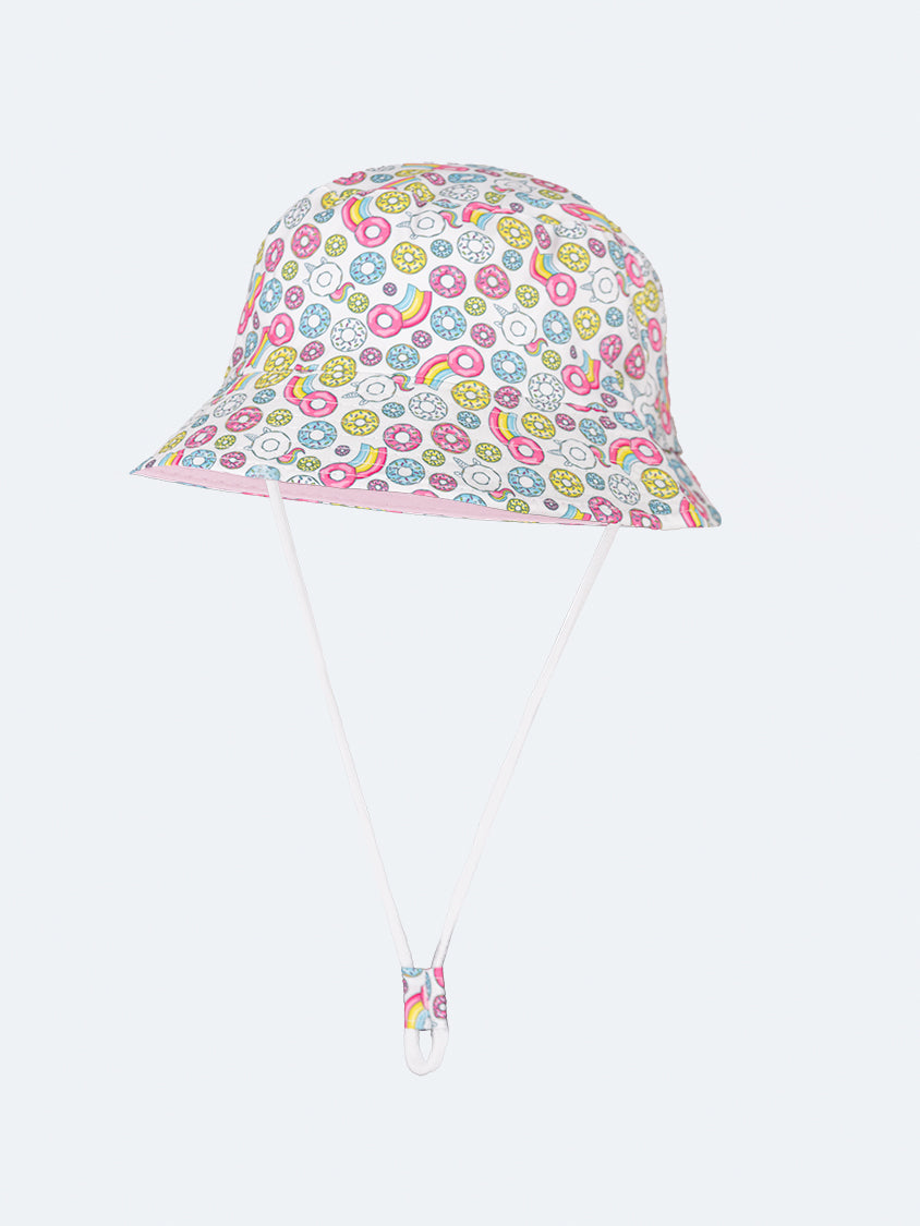 Oil And Gaz Cute Kids Beach Buchet Hat White/Purple