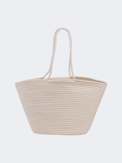 Oil &amp; Gaz Functional Women Ribbed Beach Bag White