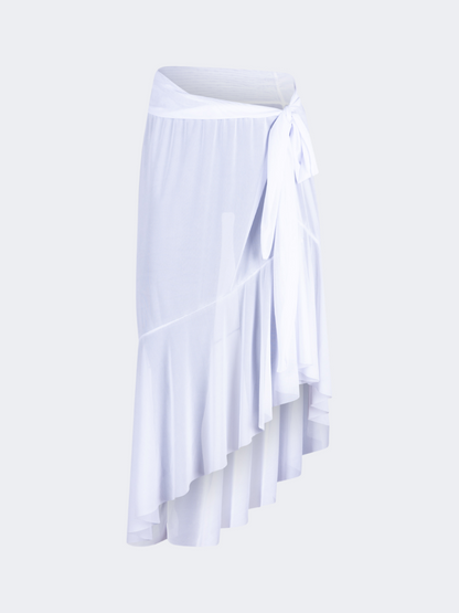 Oil And Gaz Breathable Women Beach Mesh Skirt White
