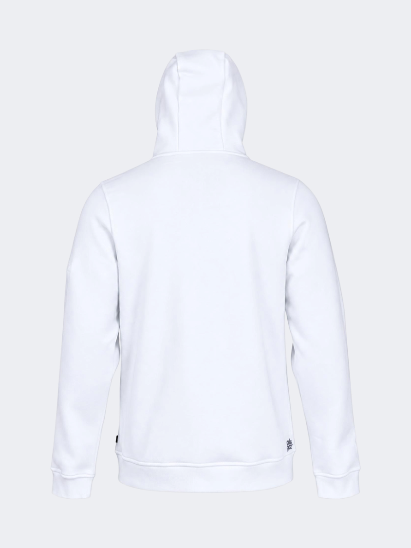 Oil And Gaz Brushed Unisex Lifestyle Printed Full Zip Hooded White