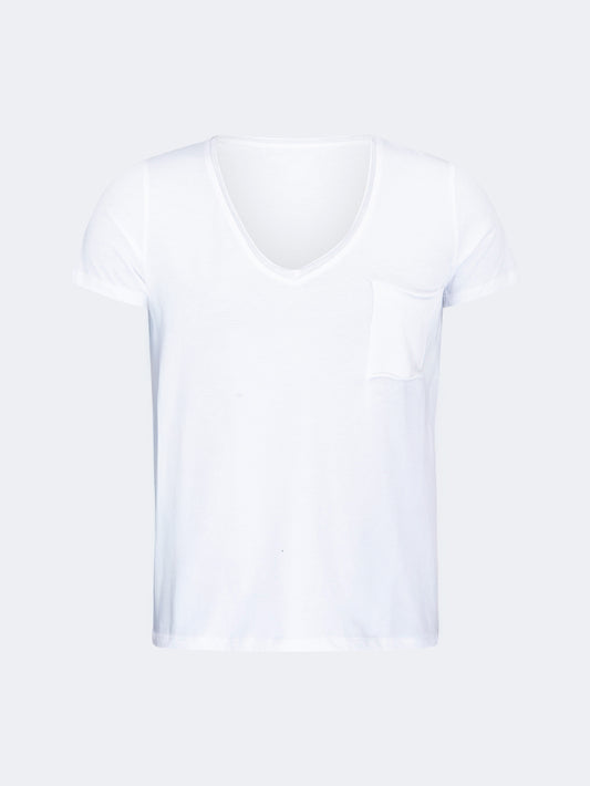 Oil & Gaz Classic Women Lifestyle V-Neck T-Shirt White