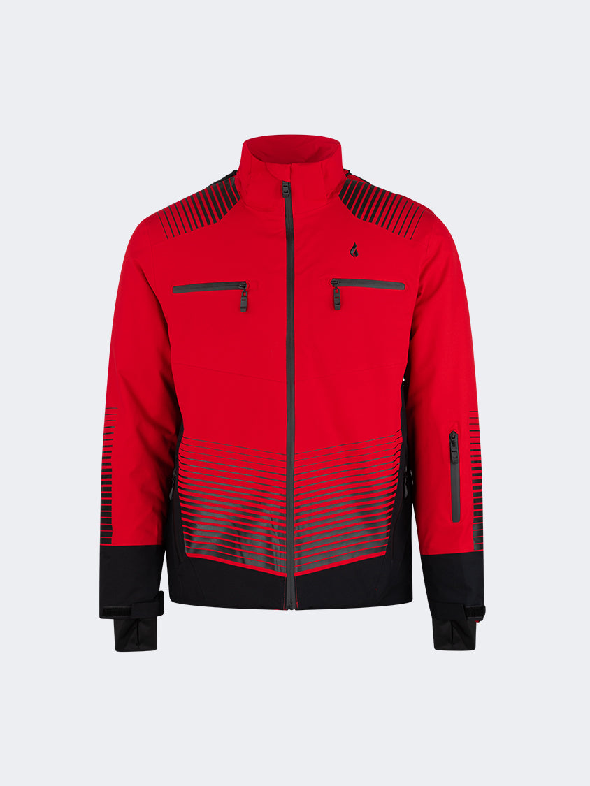 Oil And Gaz Comfortable Men Skiing Jacket  Red/Black