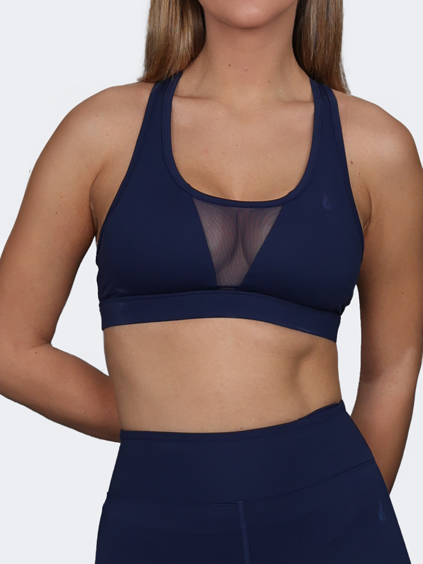 Oil And Gaz Medium Support Women Training Bra Navy