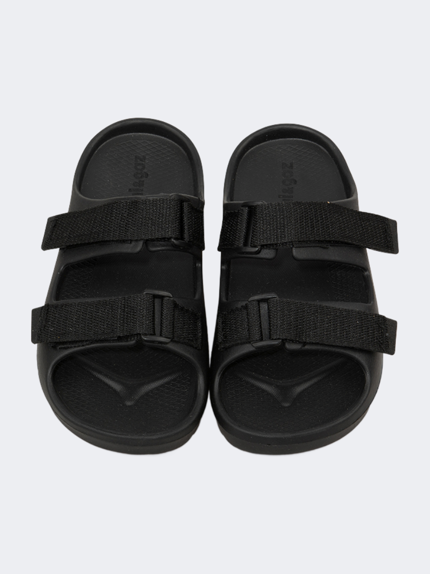 Oil And Gaz Chic Beach Kids Stripe Slide Black
