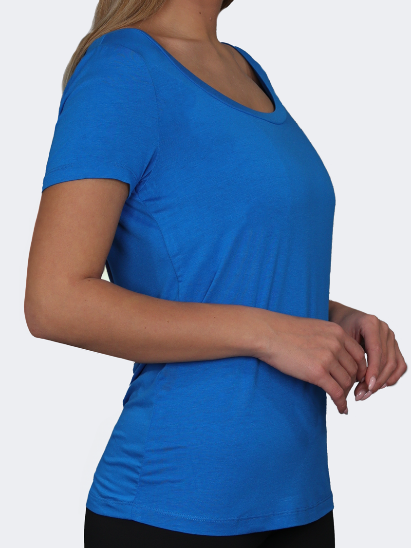 Oil And Gaz Wide Round Neck Women Lifestyle T-Shirt Blue