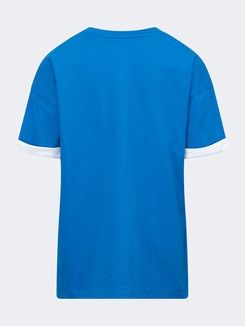 Oil And Gaz Round Neck Kids-Boys Lifestyle T-Shirt Blue/White