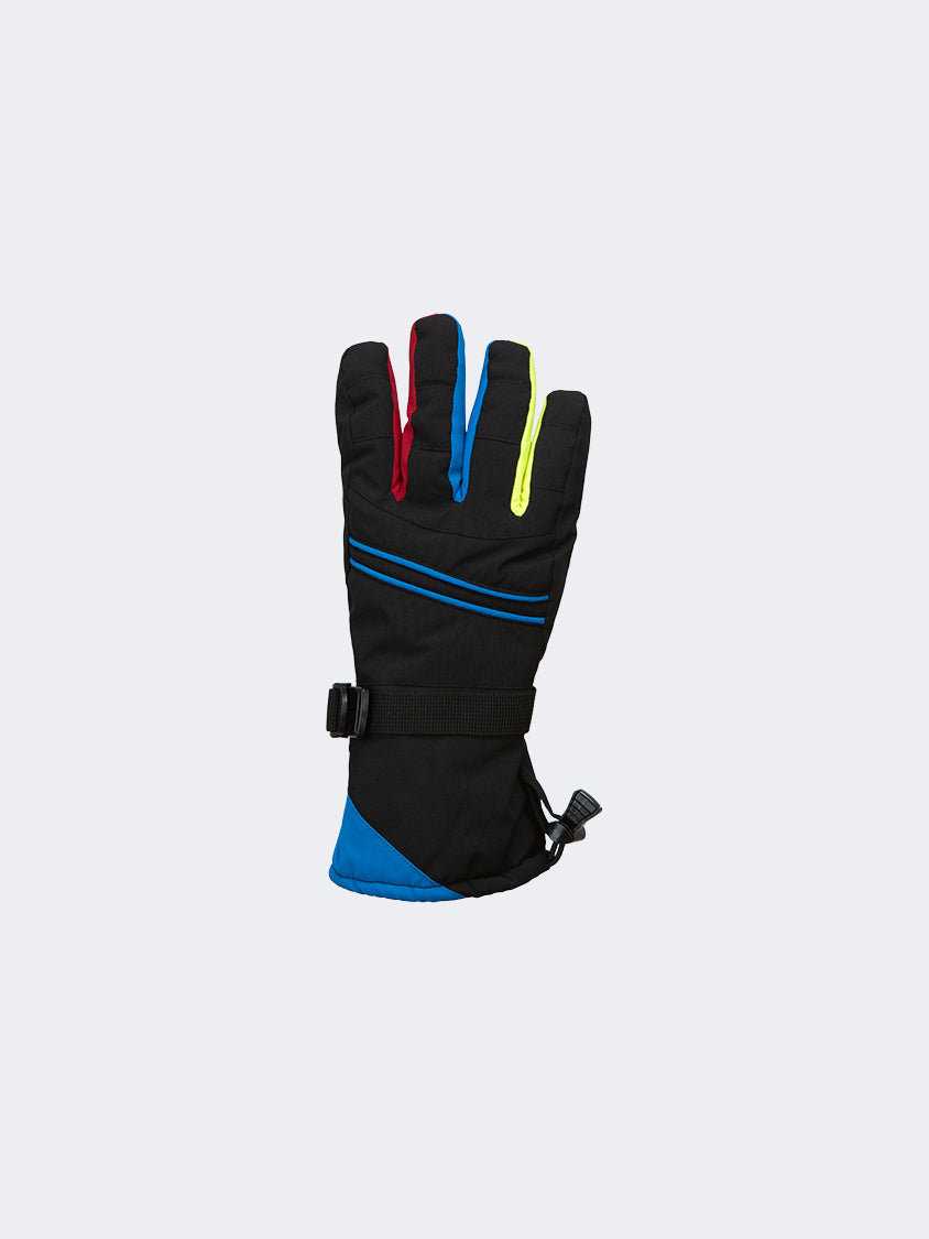 Oil And Gaz Insulated Kids-Boys Skiing Gloves Blue/Org/White