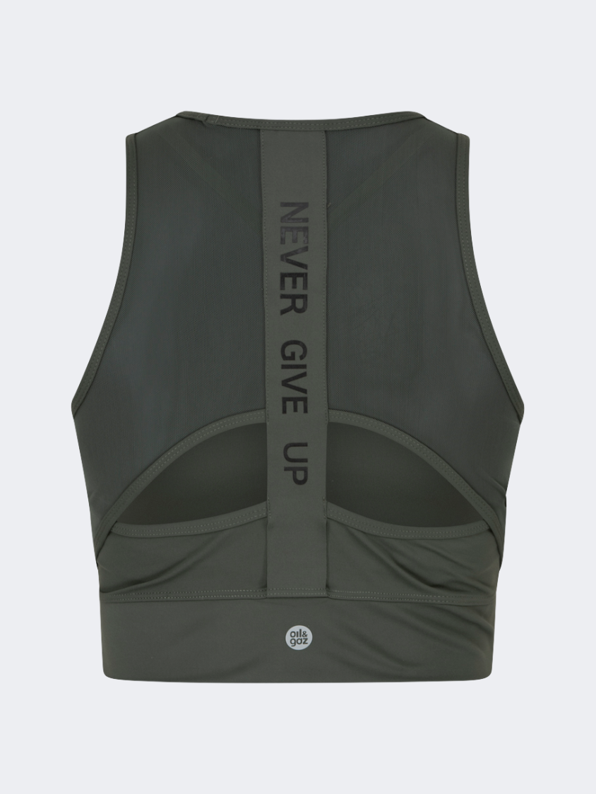 Oil&amp;Gaz Breathable Women Training Bra Dark Green