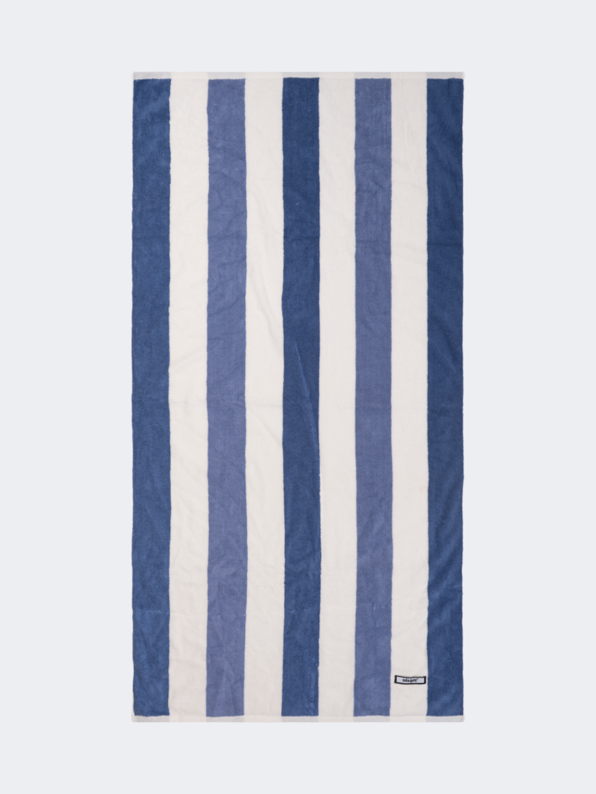 Oil And Gaz Absorbent Unisex Striped Beach Towel Navy/White